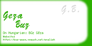 geza buz business card