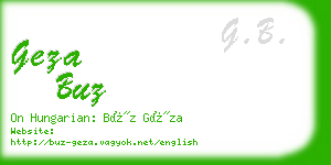 geza buz business card